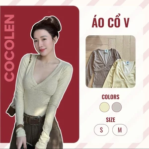Áo Cổ V Ôm Body - Chất Liệu Mềm Mại Co Giãn Cao Cấp - Sợi Len Màu Muối Tiêu Lạ Mắt A063