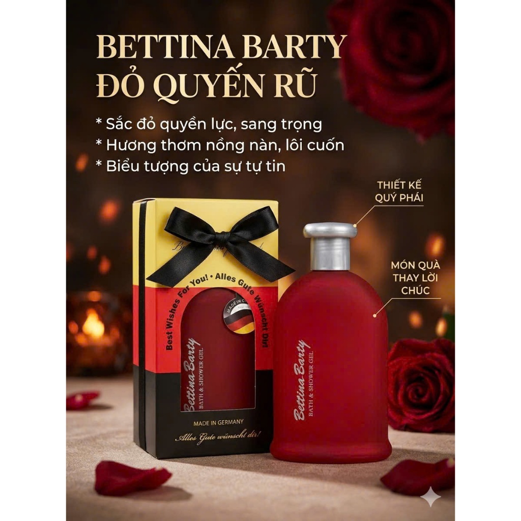 Sữa tắm hương nước hoa Bettina Barty của Đức dành cho Nam và nữ