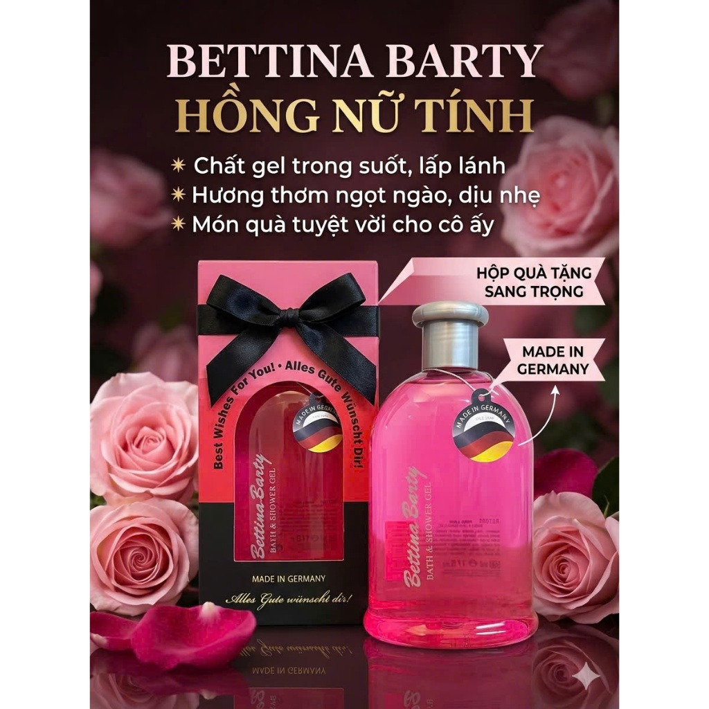 Sữa tắm hương nước hoa Bettina Barty của Đức dành cho Nam và nữ