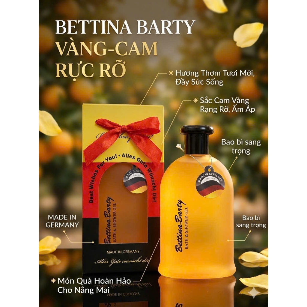 Sữa tắm hương nước hoa Bettina Barty của Đức dành cho Nam và nữ
