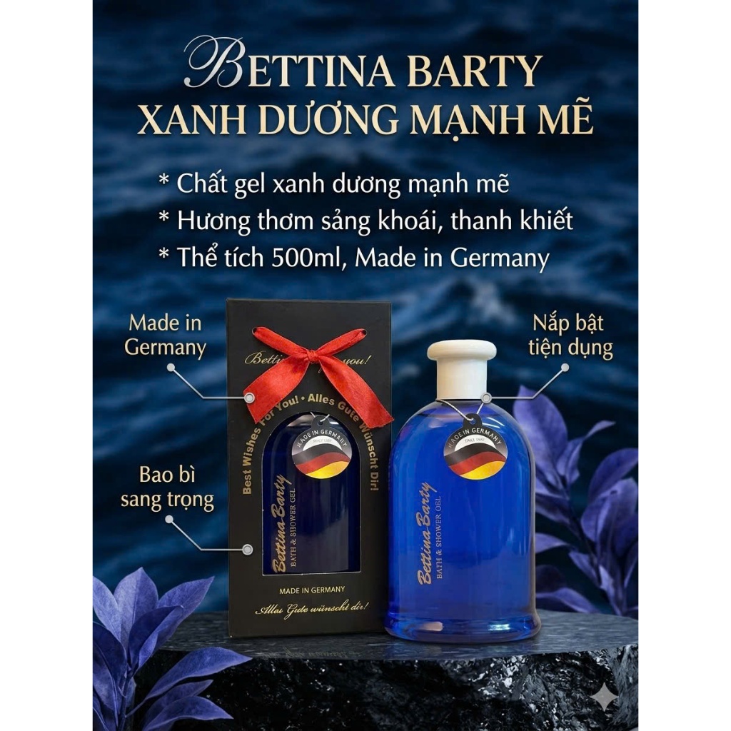 Sữa tắm hương nước hoa Bettina Barty của Đức dành cho Nam và nữ