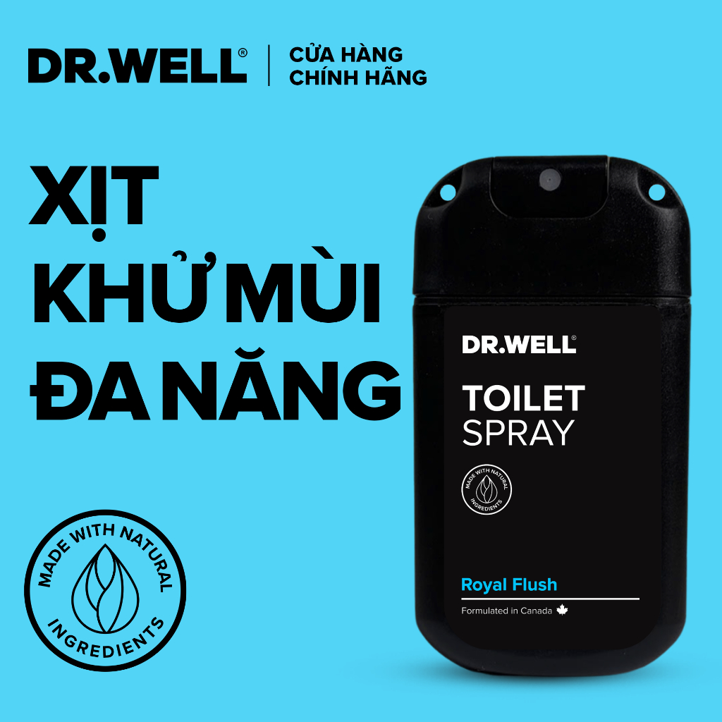 Xịt Khử Mùi Toilet 𝐃𝐑.𝐖𝐄𝐋𝐋- 30ml Xịt Khử Mùi Nhanh Nhà Vệ Sinh, Bồn Cầu Thơm Dịu, Nhỏ Gọn, Tiện Lợi