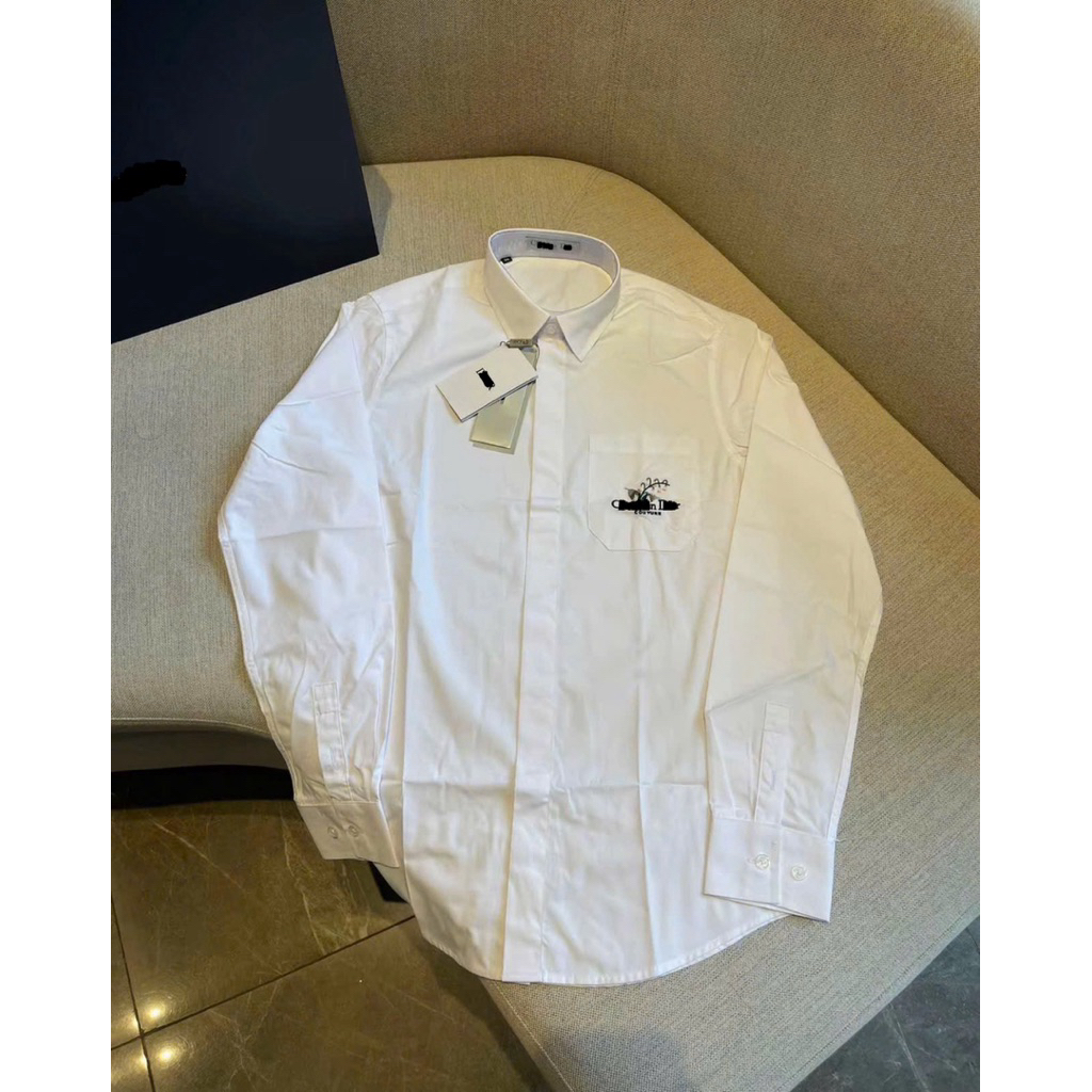 ⚡️[Hight Quality] Áo Sơ Mi Nam Nữ D100 Shirt Lili Of Va11ey - Điểm Nhấn Chữ Thêu Hoa Trước Túi Cao Cấp Loại 1