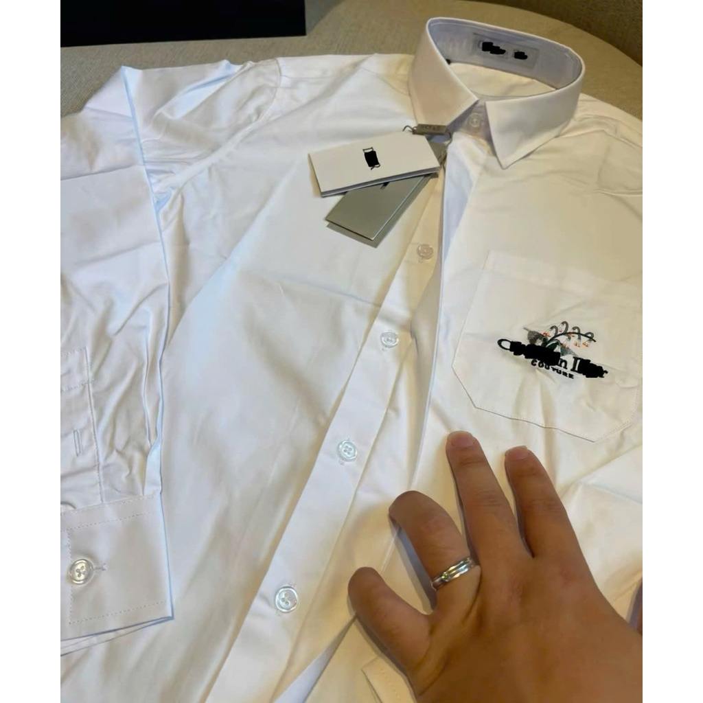 ⚡️[Hight Quality] Áo Sơ Mi Nam Nữ D100 Shirt Lili Of Va11ey - Điểm Nhấn Chữ Thêu Hoa Trước Túi Cao Cấp Loại 1