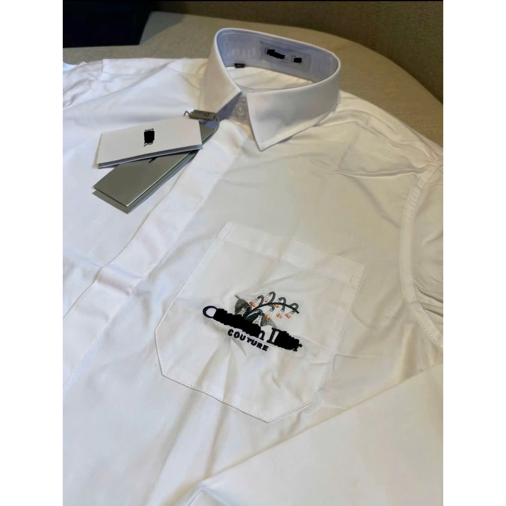 ⚡️[Hight Quality] Áo Sơ Mi Nam Nữ D100 Shirt Lili Of Va11ey - Điểm Nhấn Chữ Thêu Hoa Trước Túi Cao Cấp Loại 1