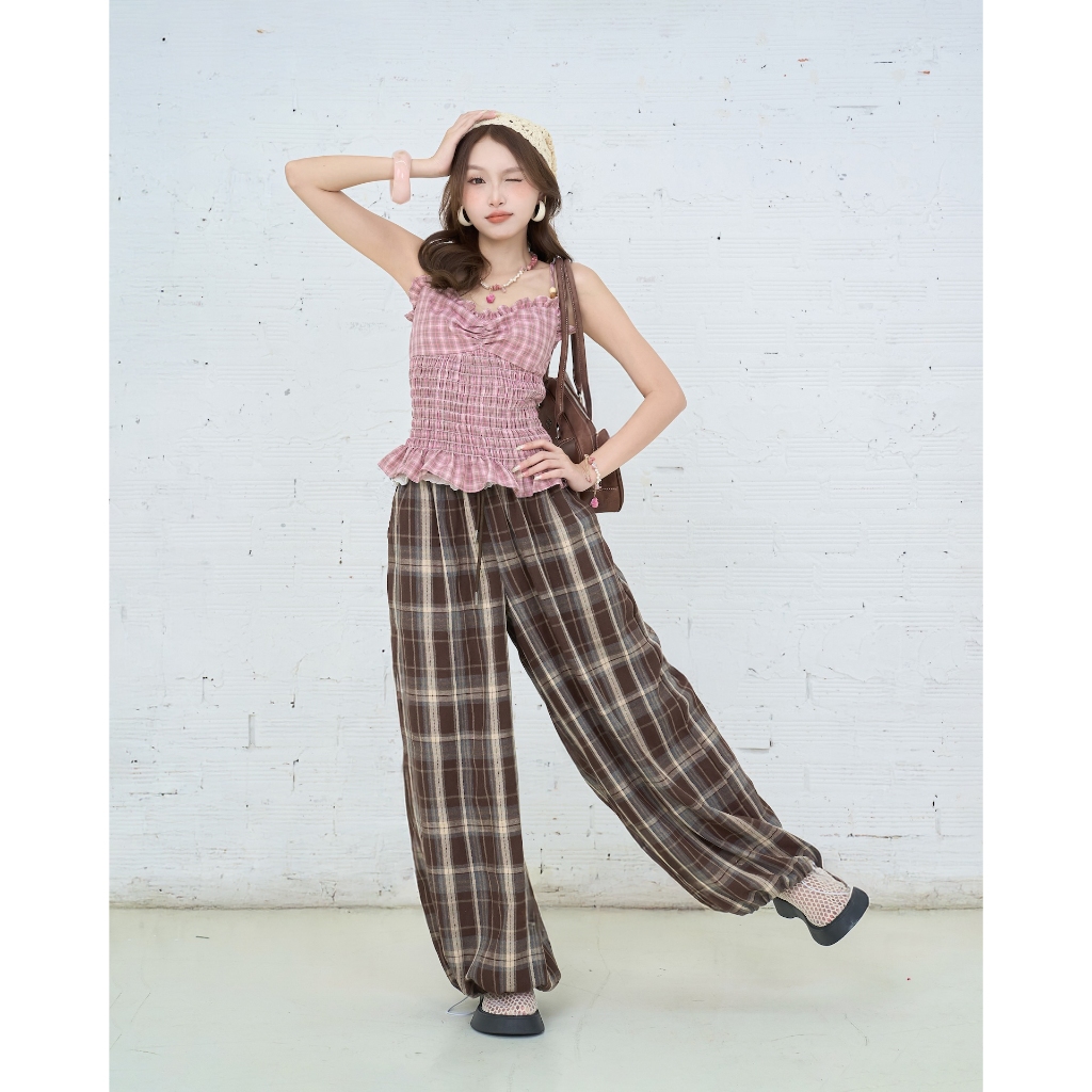 Quần Dài Nữ BIRANS PANT Sọc Caro Năng Động SECODEE
