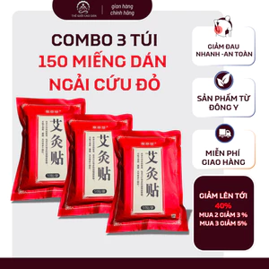 Combo 3 Túi 150 Miếng Miếng Dán Nóng Ngải Cứu Giảm Đau Vai Gáy, Đau Cơ, Giữ Ấm Cơ Thể
