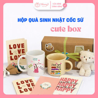 Hộp Quà Sinh Nhật - Cốc Sứ + Gấu + Hoa + Thiệp - Quà tặng Bạn Gái, Người yêu | Set Quà 8/3, 20/10