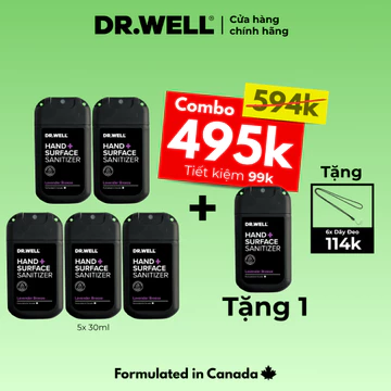 Combo Nước Rửa Tay Khô Dạng Xịt 𝐃𝐑.𝐖𝐄𝐋𝐋 30ml Gym+Sport – Làm Sạch Nhanh, Khô Thoáng, Thơm Mát