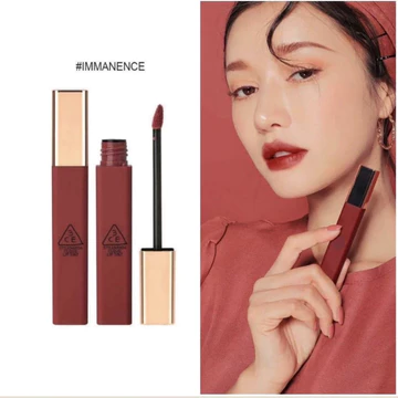 3.C.E Cloud Lip Tint #Immanance-Son kem 3CE Hàn Quốc vỏ vuông, mịn như nhung #Đỏ Trầm (đỏ rượu vang)
