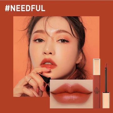 3.C.E Cloud Lip Tint #Needful - Son kem 3CE Hàn Quốc vỏ vuông, mịn như nhung #Đỏ Gạch (Đỏ Sắc Cam)
