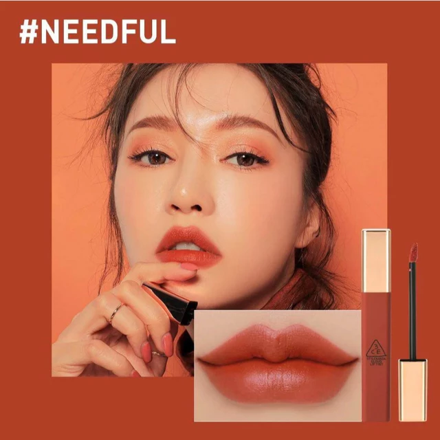 3.C.E Cloud Lip Tint #Needful - Son kem 3CE Hàn Quốc vỏ vuông, mịn như nhung #Đỏ Gạch (Đỏ Sắc Cam)