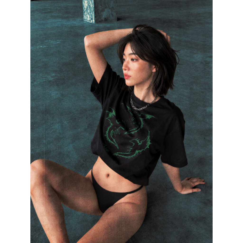 Áo thun BOXY Unisex DREVE " DRAGON " // BLACK // 100% Cotton
