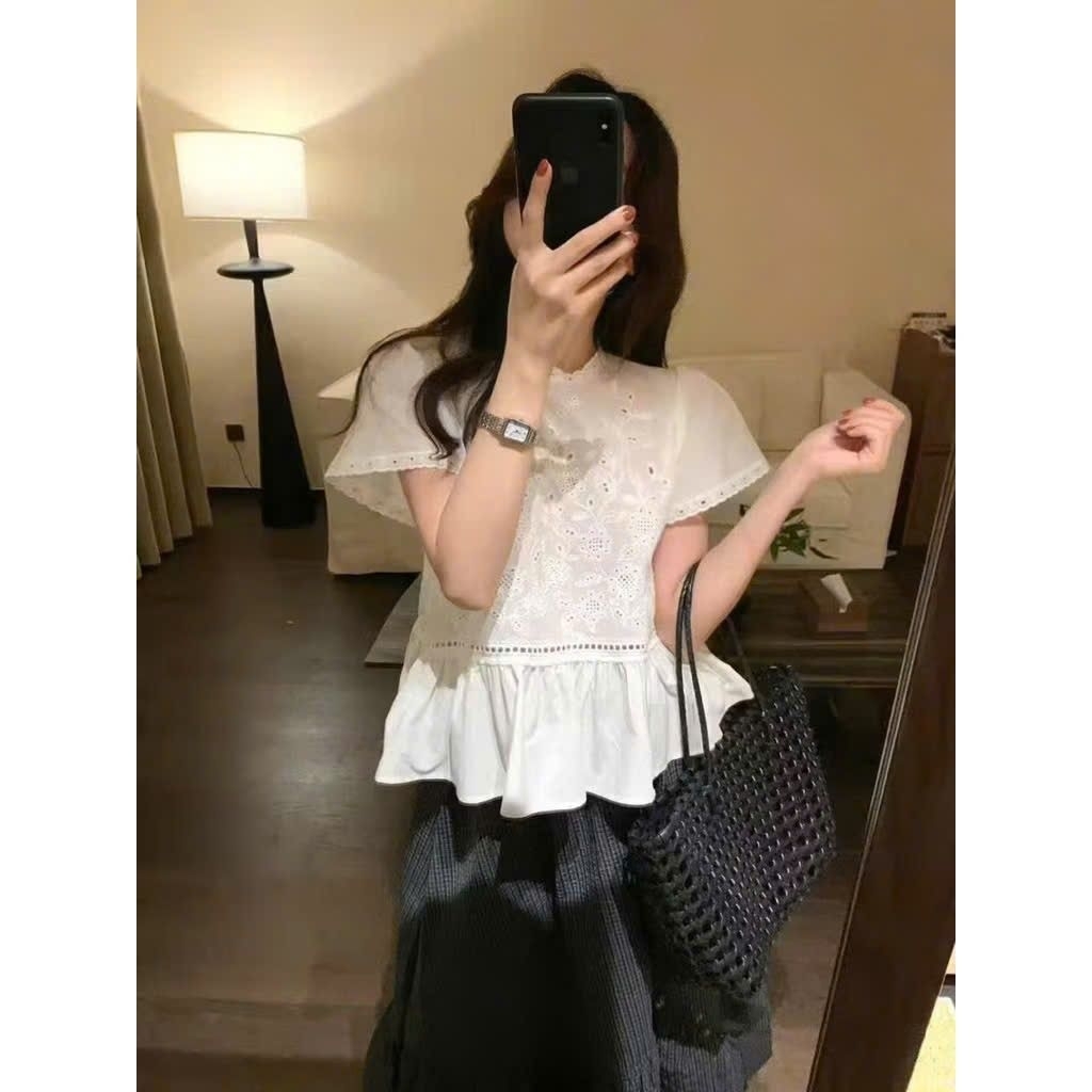 [𝑯𝒂 𝑨𝒏𝒉] Áo Sơ Mi Cộc Babydoll QCL1