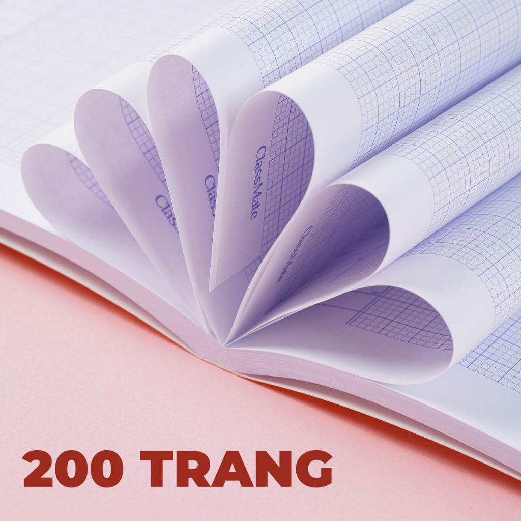 Tập Học Sinh Miền Nam A5 Classmate Vở 4 ÔLy 70gsm 200 Trang Vở 4 ÔLi 2x2mm Vở Học Sinh Cấp 1 Tập Viết Ghi Bài NA5-20-023