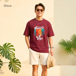Áo thun nam nữ áo phông unisex đi biển phong cách năng động Retro Summer Vibe