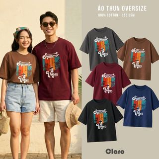 Áo thun nam nữ áo phông unisex đi biển phong cách năng động Retro Summer Vibe