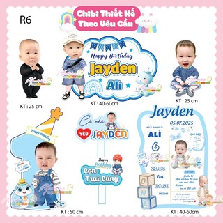 Chibi bé trai nhiều chủ đề trang trí thôi nôi, sinh nhật cho bé Yến Nhi Shop