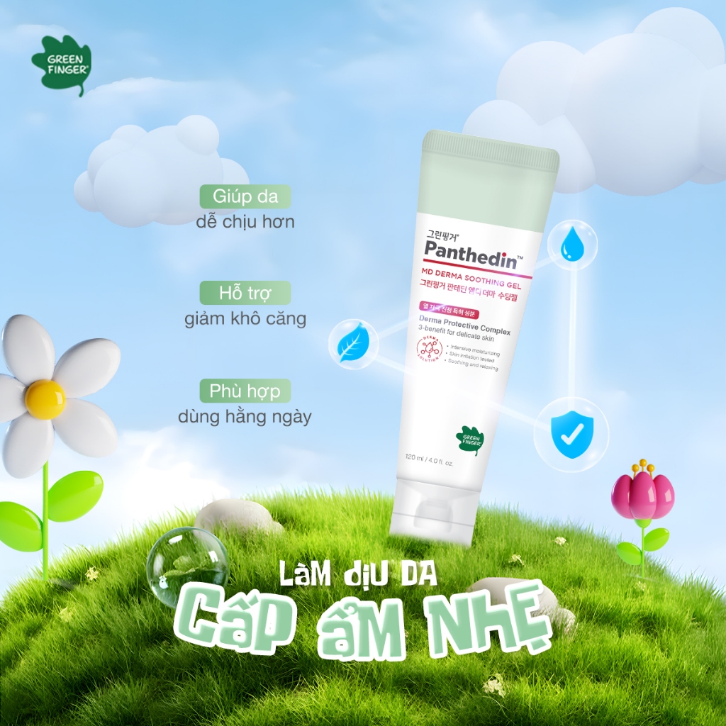 Gel dưỡng ẩm GreenFinger Panthedin 120ml Dịu Nhẹ, Bảo Vệ Làn Da Bé Yêu