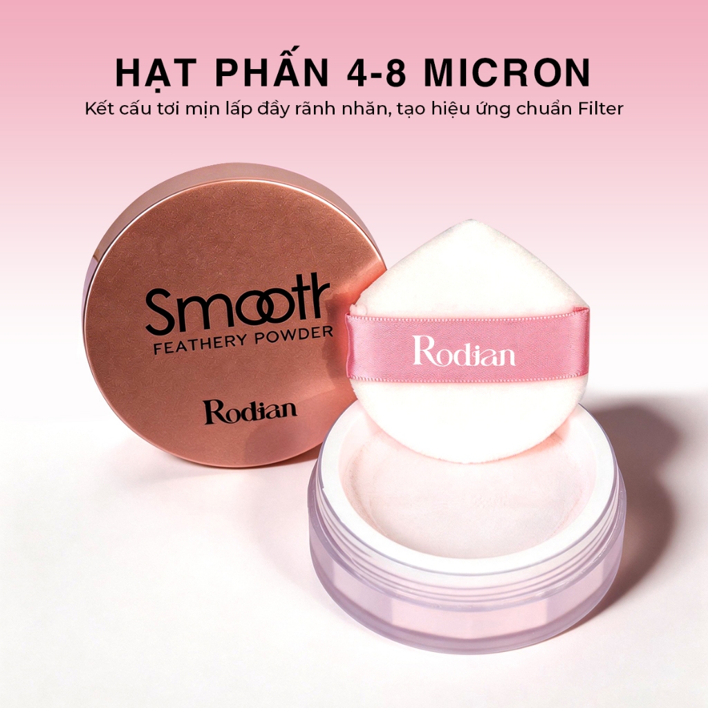 Phấn Phủ Bột Kiềm Dầu Rodian Smooth Feathery Powder 10g - Nâng Tone Rạng Rỡ, Chống Mốc Nền