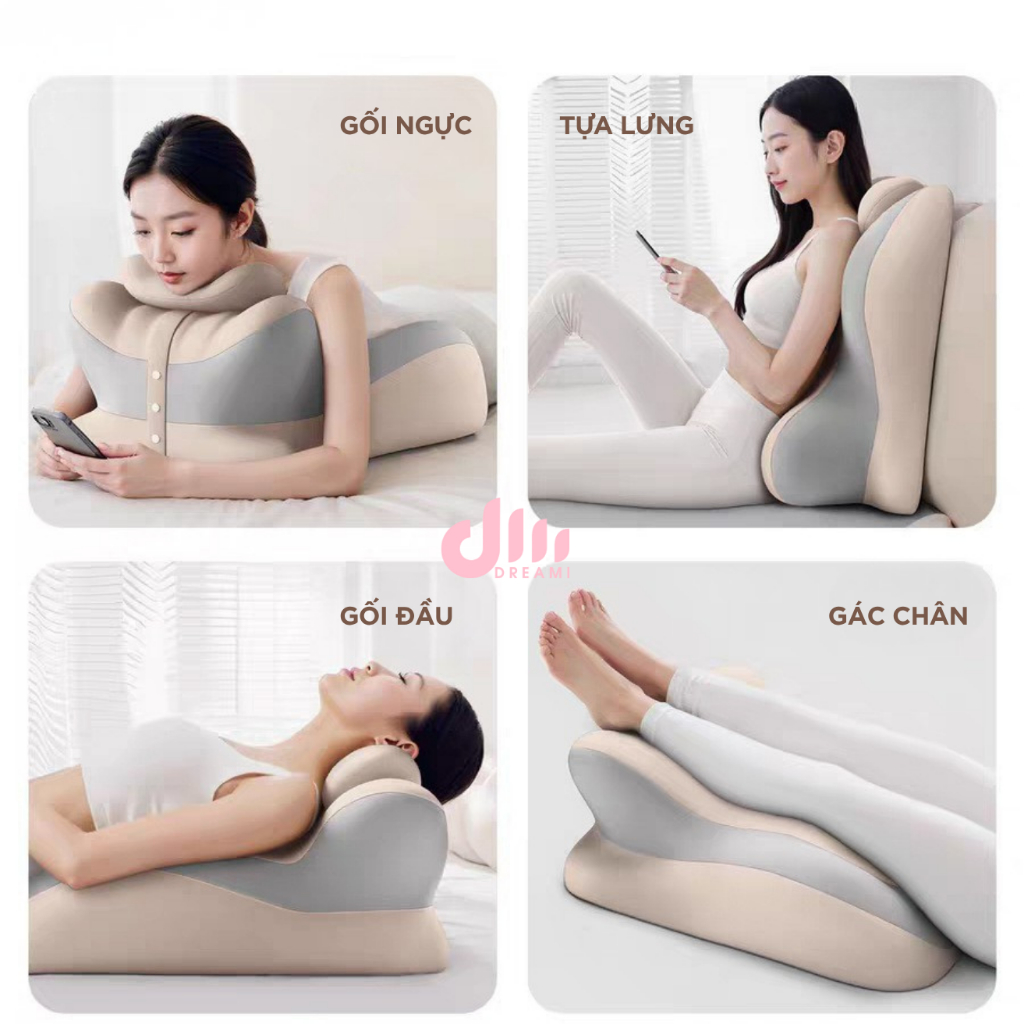 GỐI CÔNG THÁI HỌC DREAMI CHO BÉ - CHỐNG GÙ, BẢO VỆ MẮT, GIỮ KHOẢNG CÁCH AN TOÀN CHO MẮT.
