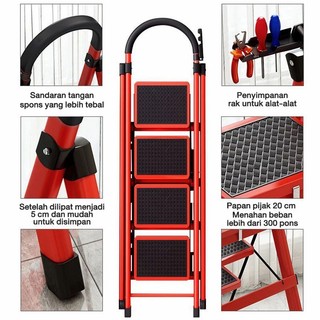 Thang Chữ A Thang Gấp Gọn Ổn định và an toàn 2-8 Bậc Tải Trọng 500kg Lớp phủ Chống rỉ