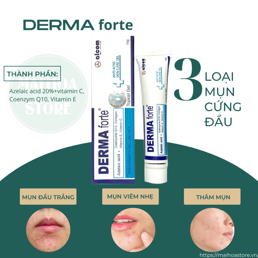 Derma Forte 15g - Gamma, Bản Advanced, Gel Giúp Giảm Mụn Trứng Cá, Ngừa Thâm, Mờ Sẹo, Da Dầu Mụn