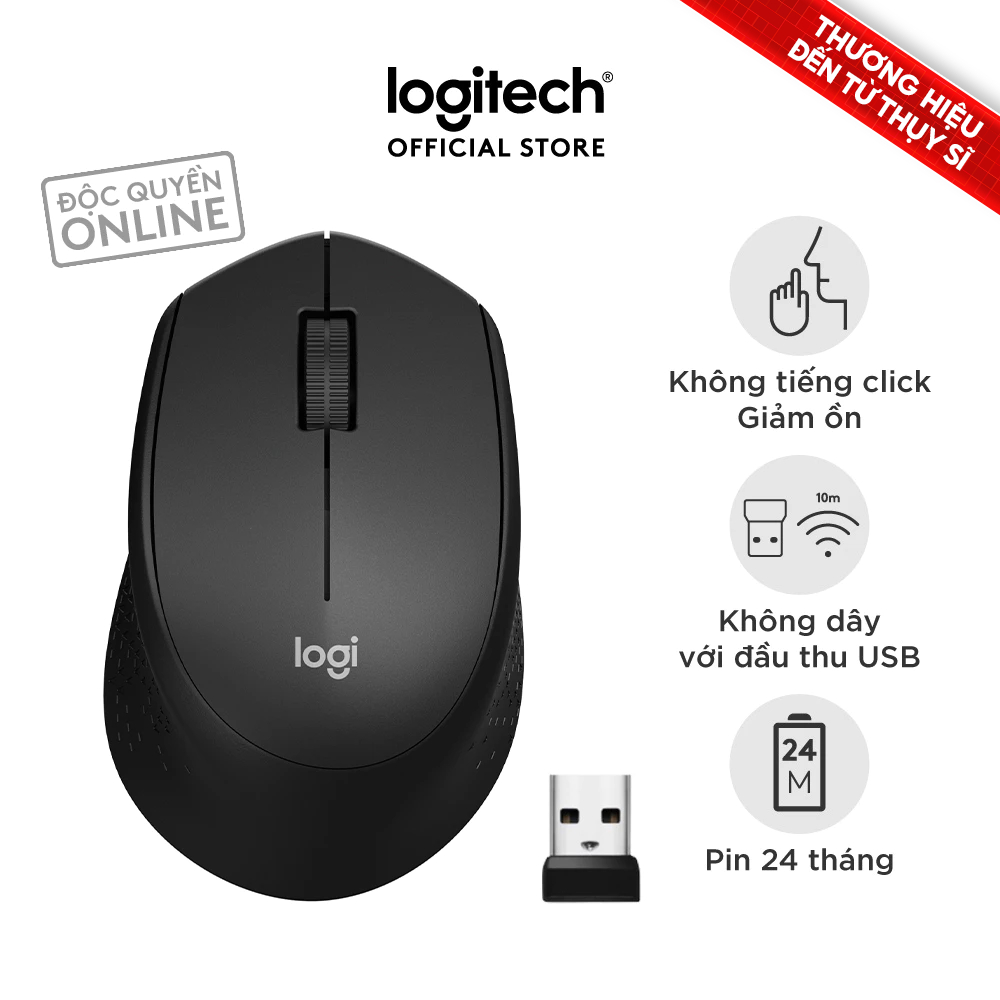Chuột không dây Logitech M330 Silent Plus