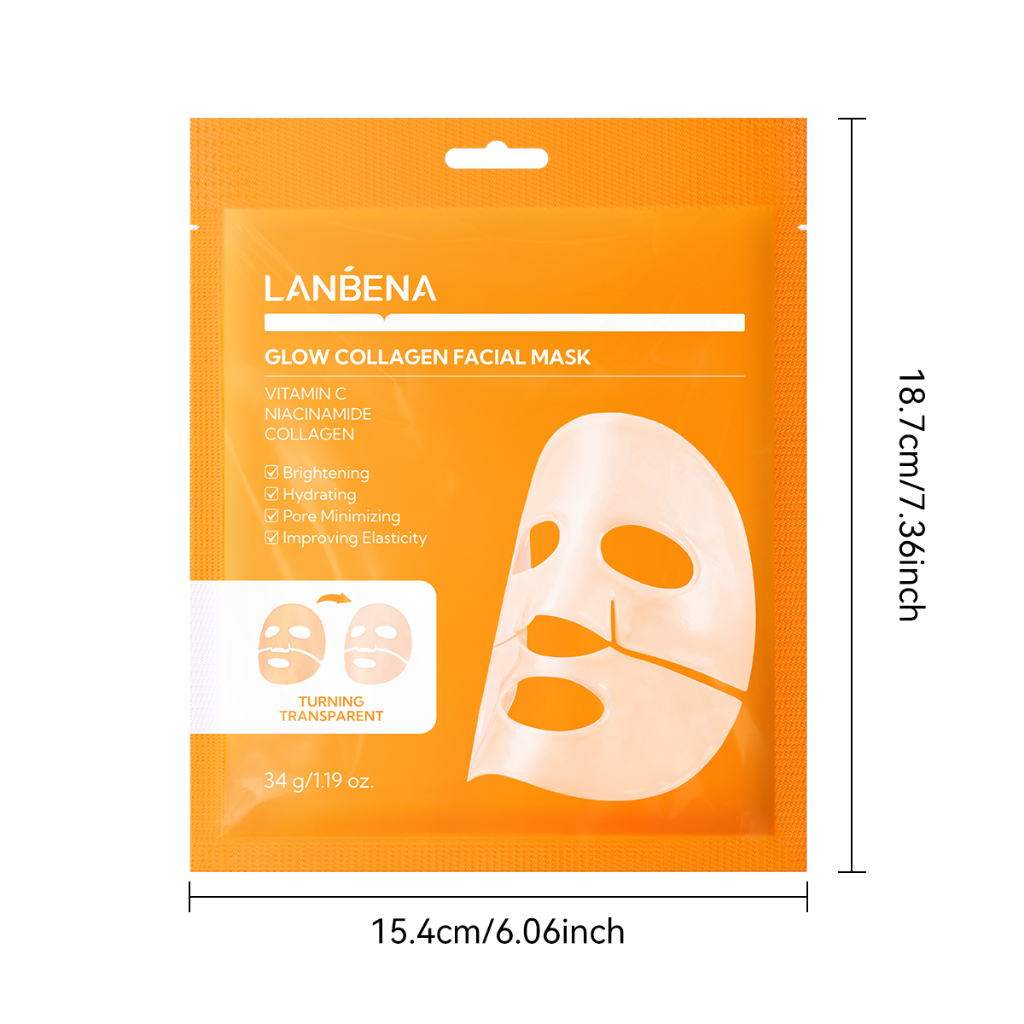 LANBENA  [COMBO Serum 30ML+ Mặt Nạ Thạch Collagen 5PCS]  ANTIOXIDANT VITAMIN C serum dưỡng da mặt