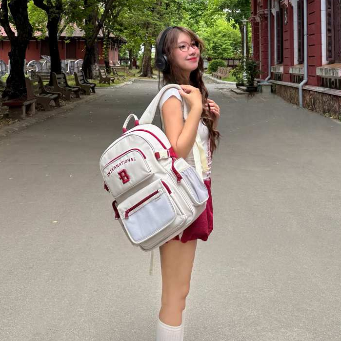 Balo nam nữ đi học đi làm BAMA Border Backpack cặp chống nước nhiều ngăn đựng laptop 13 14 15.6 inch