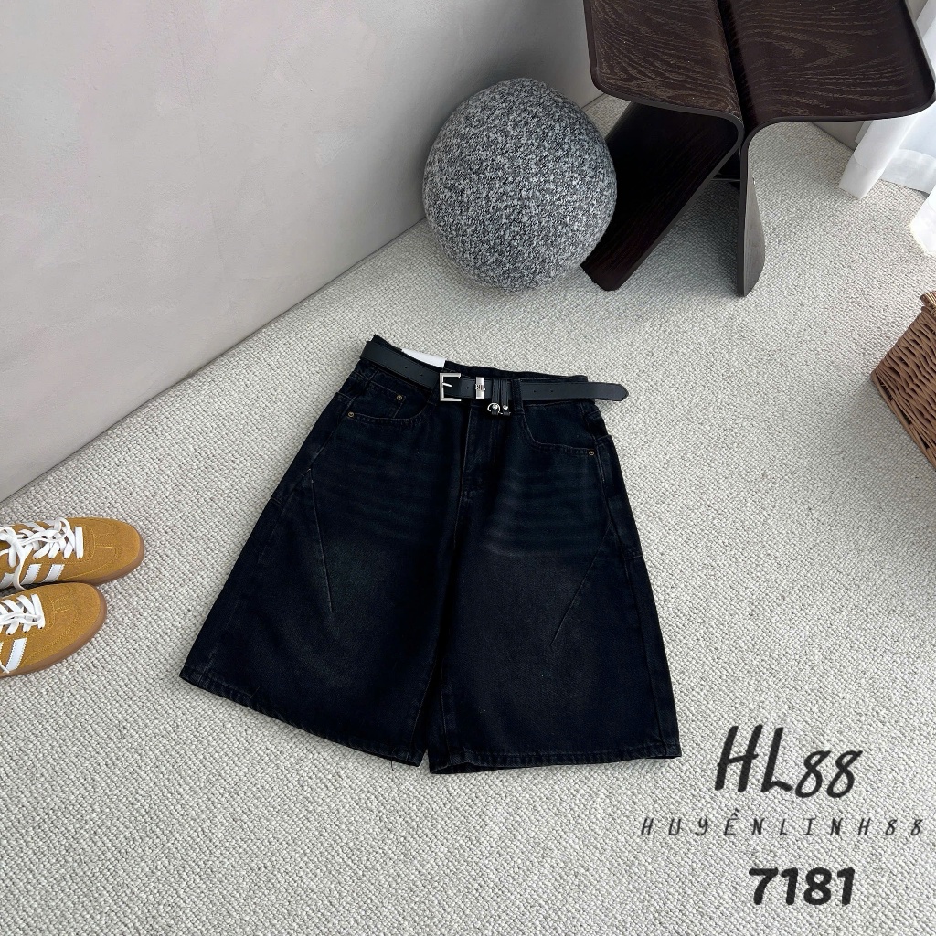 [Sẵn/QC] Quần Sooc Jeans Nữ Dáng Ngố Lửng Dài 52cm Basic Dễ Phối Chất Mềm #7181