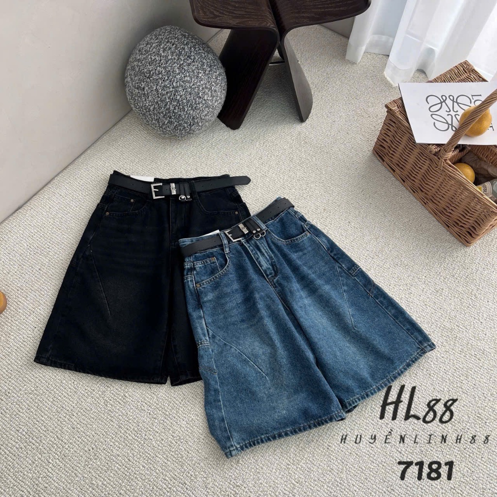 [Sẵn/QC] Quần Sooc Jeans Nữ Dáng Ngố Lửng Dài 52cm Basic Dễ Phối Chất Mềm #7181