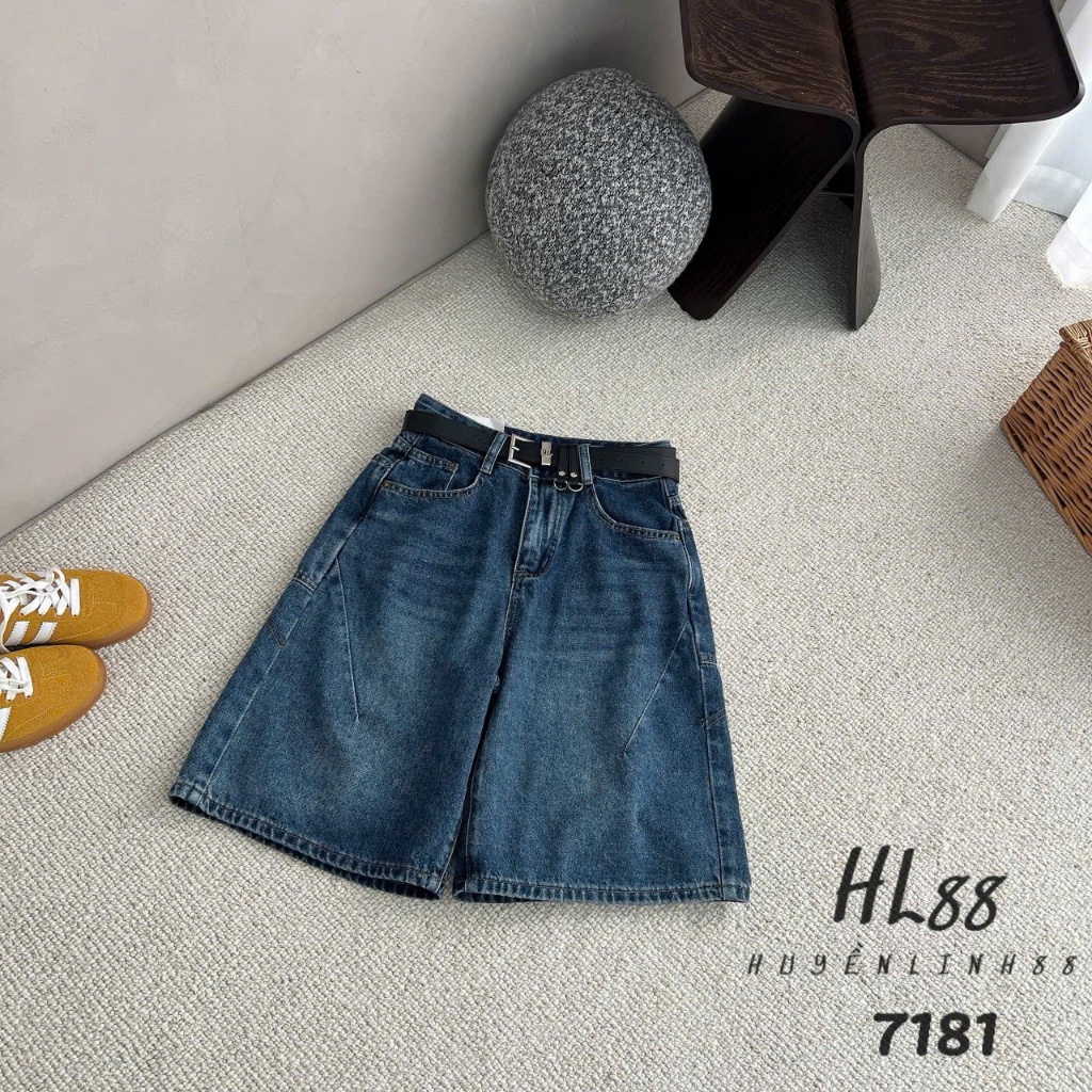 [Sẵn/QC] Quần Sooc Jeans Nữ Dáng Ngố Lửng Dài 52cm Basic Dễ Phối Chất Mềm #7181