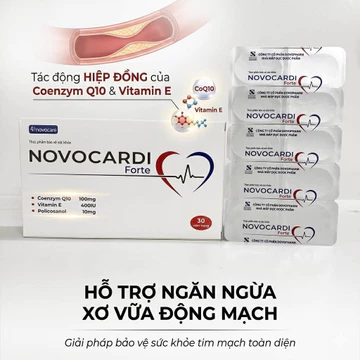 [Chính hãng] NOVOCARDI Forte - Hỗ trợ chống xơ vữa động mạch,bảo vệ sức khoẻ tim mạch - Hộp 30 viên.