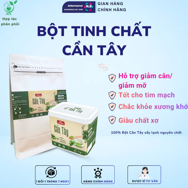 Bột Tinh Chất Cần Tây NCK - Hỗ Trợ Giảm Cân, Giảm Mỡ Máu, Giúp Tiêu Hóa Tốt, Giảm Đầy Hơi (30g)