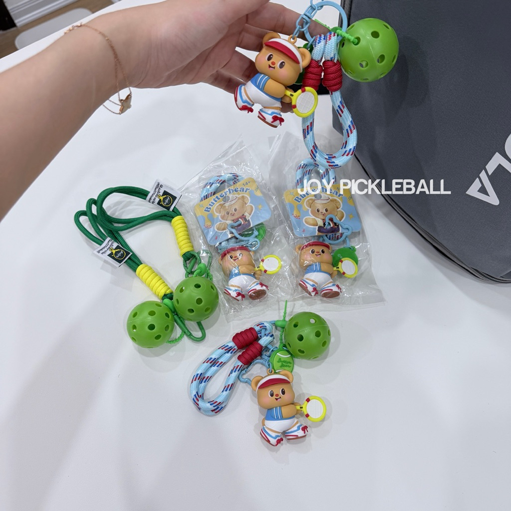 [Hoả Tốc] Móc Khoá 𝐆𝐚̂́𝐮 𝐁𝐔𝐓𝐓𝐄𝐑 𝐁𝐄𝐀𝐑 trang trí balo, Decor túi xách Pickleball