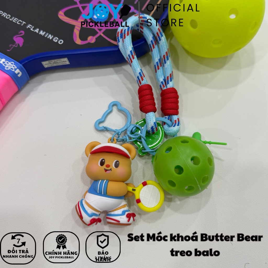 [Hoả Tốc] Móc Khoá 𝐆𝐚̂́𝐮 𝐁𝐔𝐓𝐓𝐄𝐑 𝐁𝐄𝐀𝐑 trang trí balo, Decor túi xách Pickleball