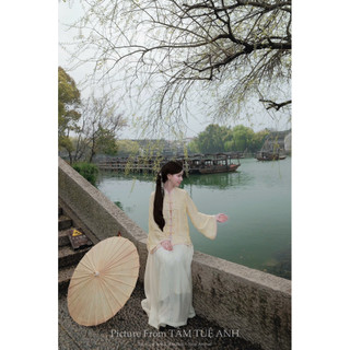 Pháp phục “Bạch Nguyệt Tâm “ Thiết kế gấm phối chân váy BY Tâm Tuệ Anh