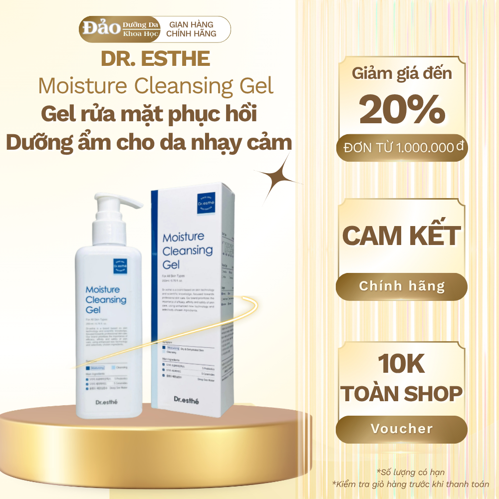 Sữa rửa mặt Dr.esthé Moisture Cleansing Gel làm sạch dịu nhẹ cấp