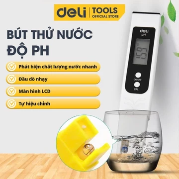 Bút thử nước đo PH-TDS DELI Chính hãng, Máy thử nước sạch đo nhiệt độ PH, chất rắn hòa tan TDS