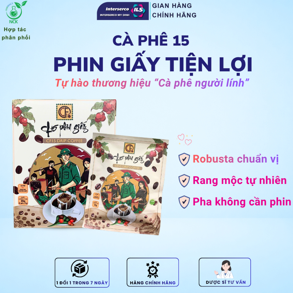 CÀ PHÊ 15 PHIN GIẤY - Đột phá trong trải nghiệm cà phê hiện đại, thành phần 100% cà phê Robusta