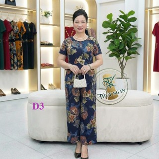 Đồ Bộ Lanh Trung Niên Nữ Sang Trọng - Vải Lanh Cao Cấp Mát Mịn, Tôn Dáng (45kg - 66kg)