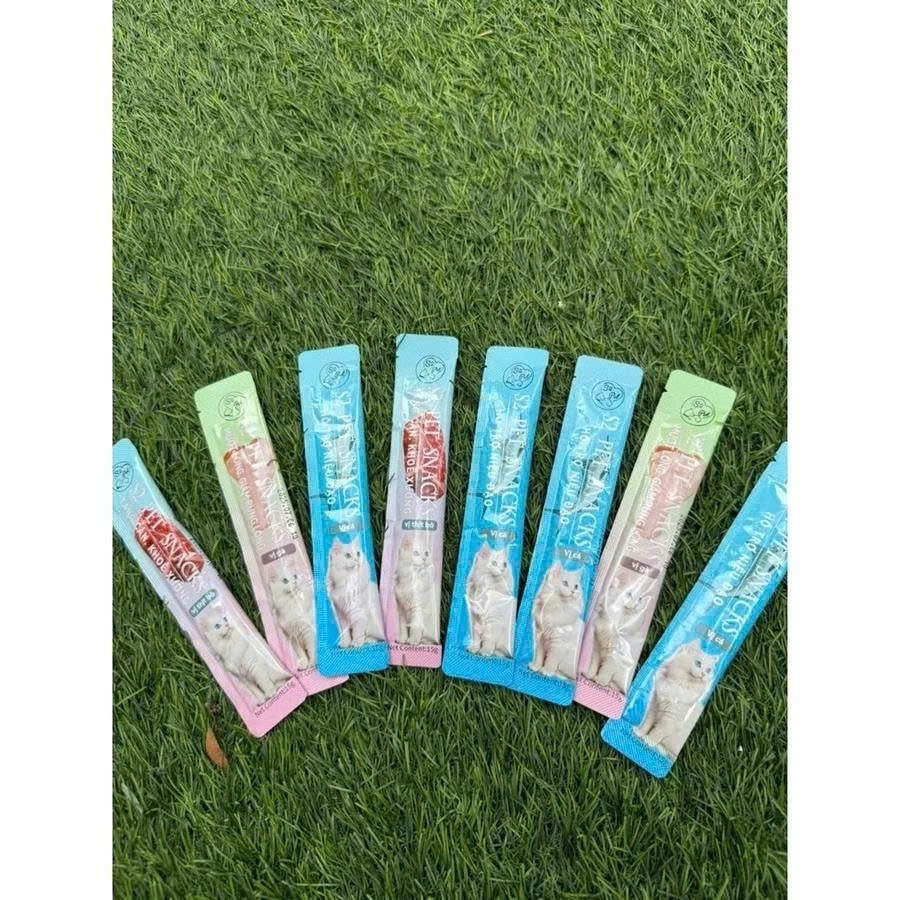 [200 Thanh] Súp Thưởng Cho Mèo S2PET 15g Thịt Tươi Nguyên Chất, Bổ Sung Vitamin, Không Chất Bảo Quản