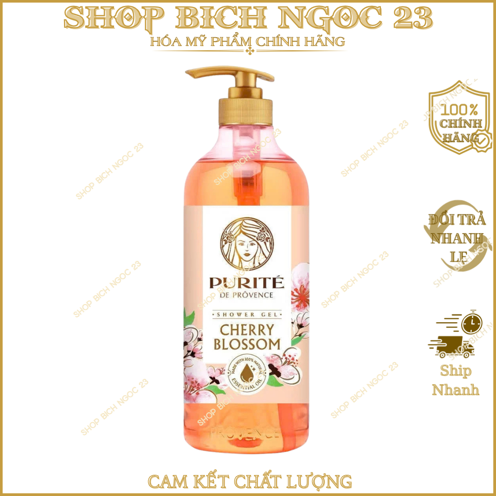 Sữa Tắm Purite hương Hoa Hồng/Anh Đào 1100ml