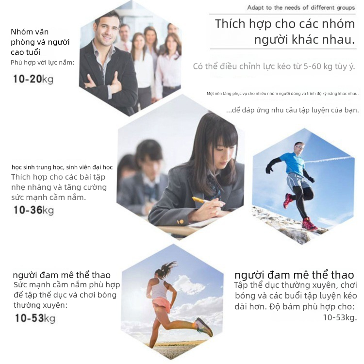 Kìm bóp tay, kìm tập cơ tay, dụng cụ tập gym tại nhà điều chỉnh lực có đếm 10-60kg