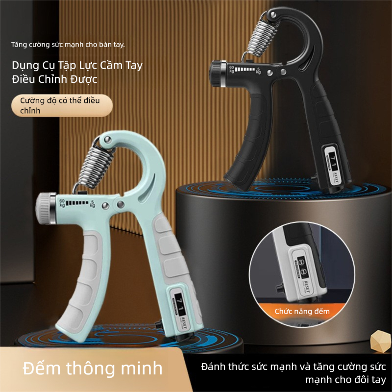 Kìm bóp tay, kìm tập cơ tay, dụng cụ tập gym tại nhà điều chỉnh lực có đếm 10-60kg