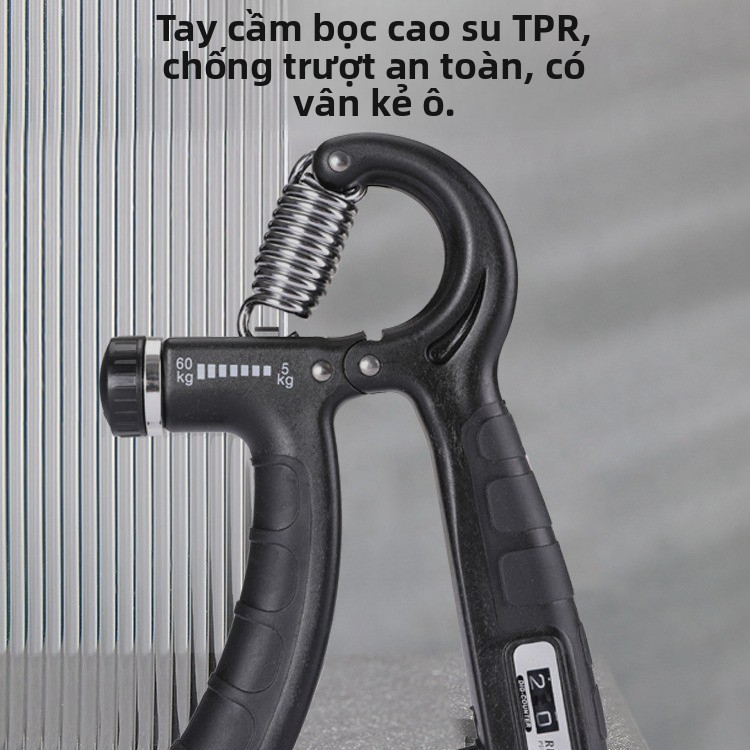 Kìm bóp tay, kìm tập cơ tay, dụng cụ tập gym tại nhà điều chỉnh lực có đếm 10-60kg