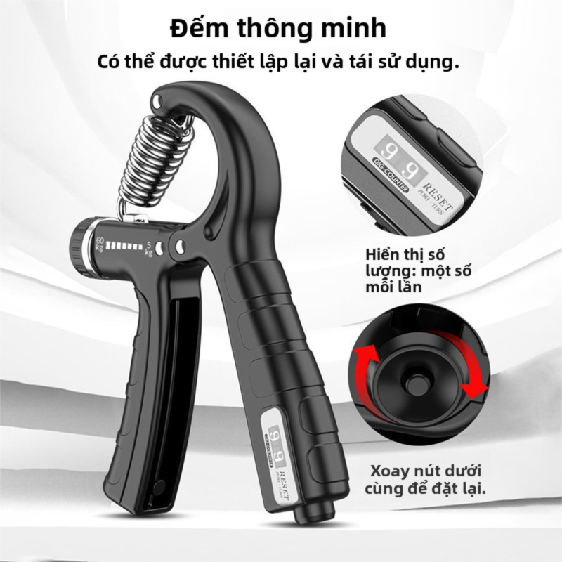 Kìm bóp tay, kìm tập cơ tay, dụng cụ tập gym tại nhà điều chỉnh lực có đếm 10-60kg