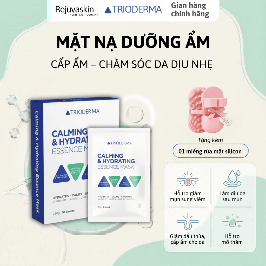 Mặt Nạ Dưỡng Ẩm, Sáng Da Trioderma, Làm Dịu Sáng Da & Hỗ Trợ Phục Hồi ...