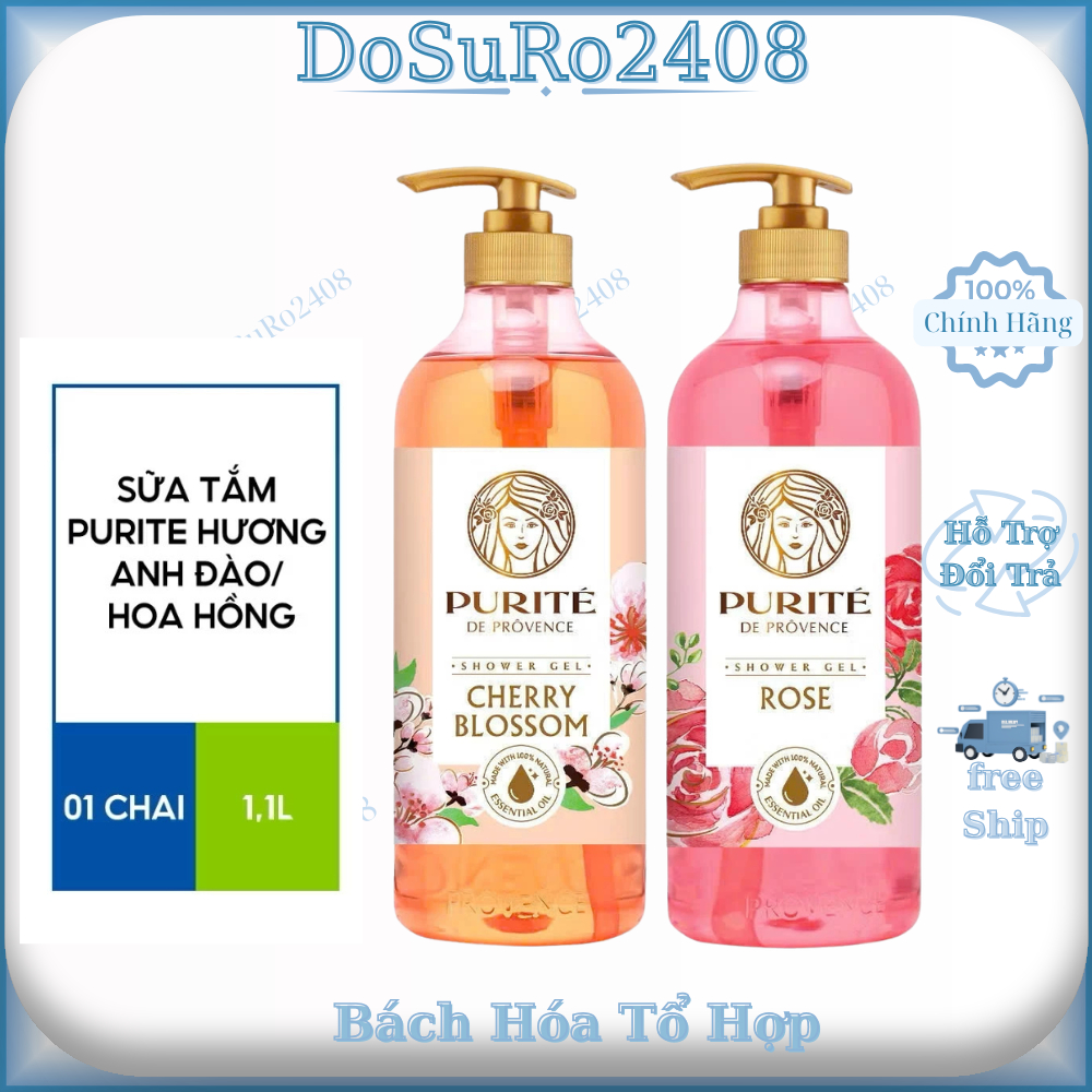 Sữa tắm dưỡng ẩm da Purite hương hoa anh đào 1100ml